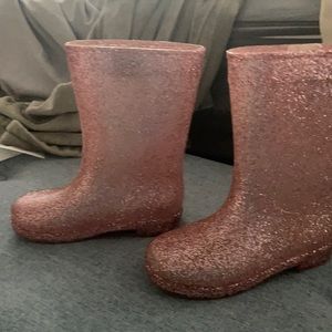 Gymboree rain boots pink sparkle like new